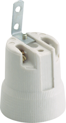  Thread holder E-27 shock protected, 4A, 250V, white - 678F