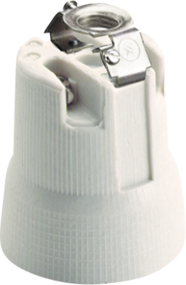  Thread holder E-27 Anti rotation protection, shock protected, 4A, 250V, white - 678R