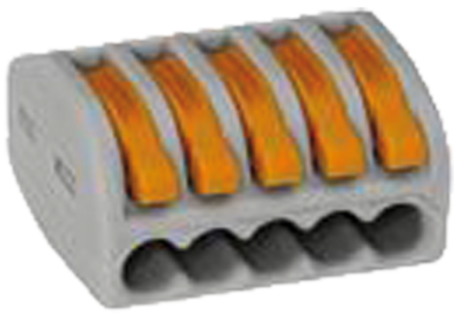  5x4 Terminal block. 5 entries for rigid cable 4 mm² / flexible 2,5 mm² - CLE54