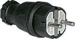 16A 250V Earth, Ø 4.8, Rubber, Black - 5706F