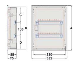  362x643x95, RAL 9003, Horizontal Opening, GROOVED DOOR - MPB3E42-OZICT