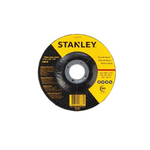 STANLEY 115 x 3 x 22.23mm Metal Stainless Steel Cutting Disc STA0410