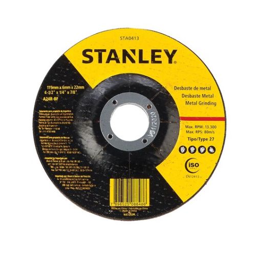 STANLEY 115 x 6 x 22.23mm Metal Grinding Wheel STA0413