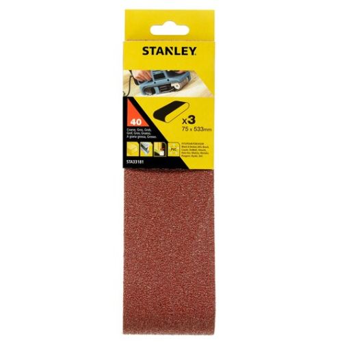 STANLEY SANDING BELTS 75 x 533mm 40g STA33181-XJ