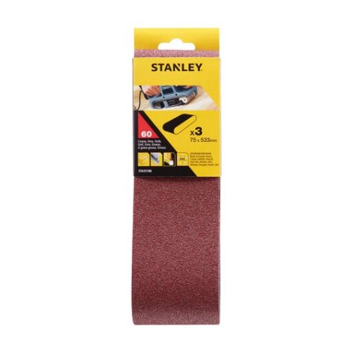 STANLEY Sanding Belts 75 x 533mm 60g STA33186-XJ